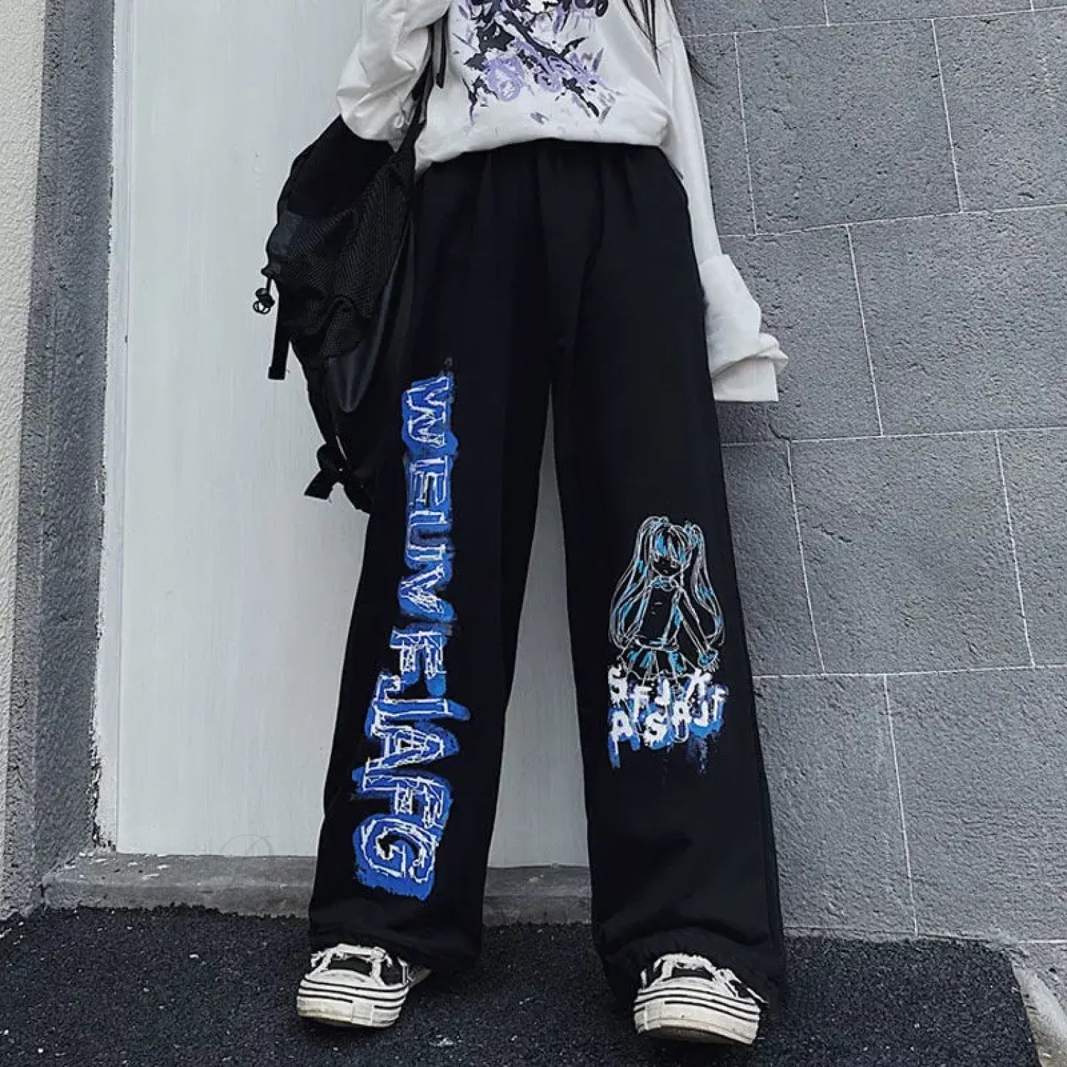 Anime Print Oversized Hip Hop Pants