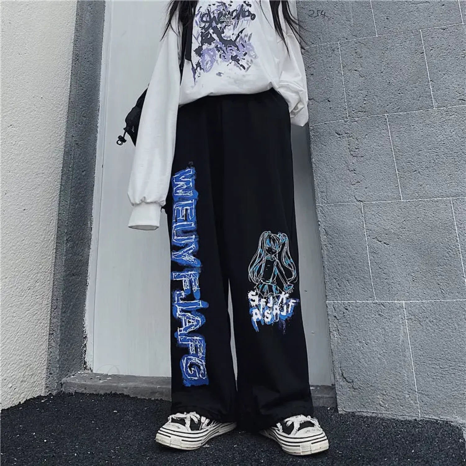 Anime Print Oversized Hip Hop Pants