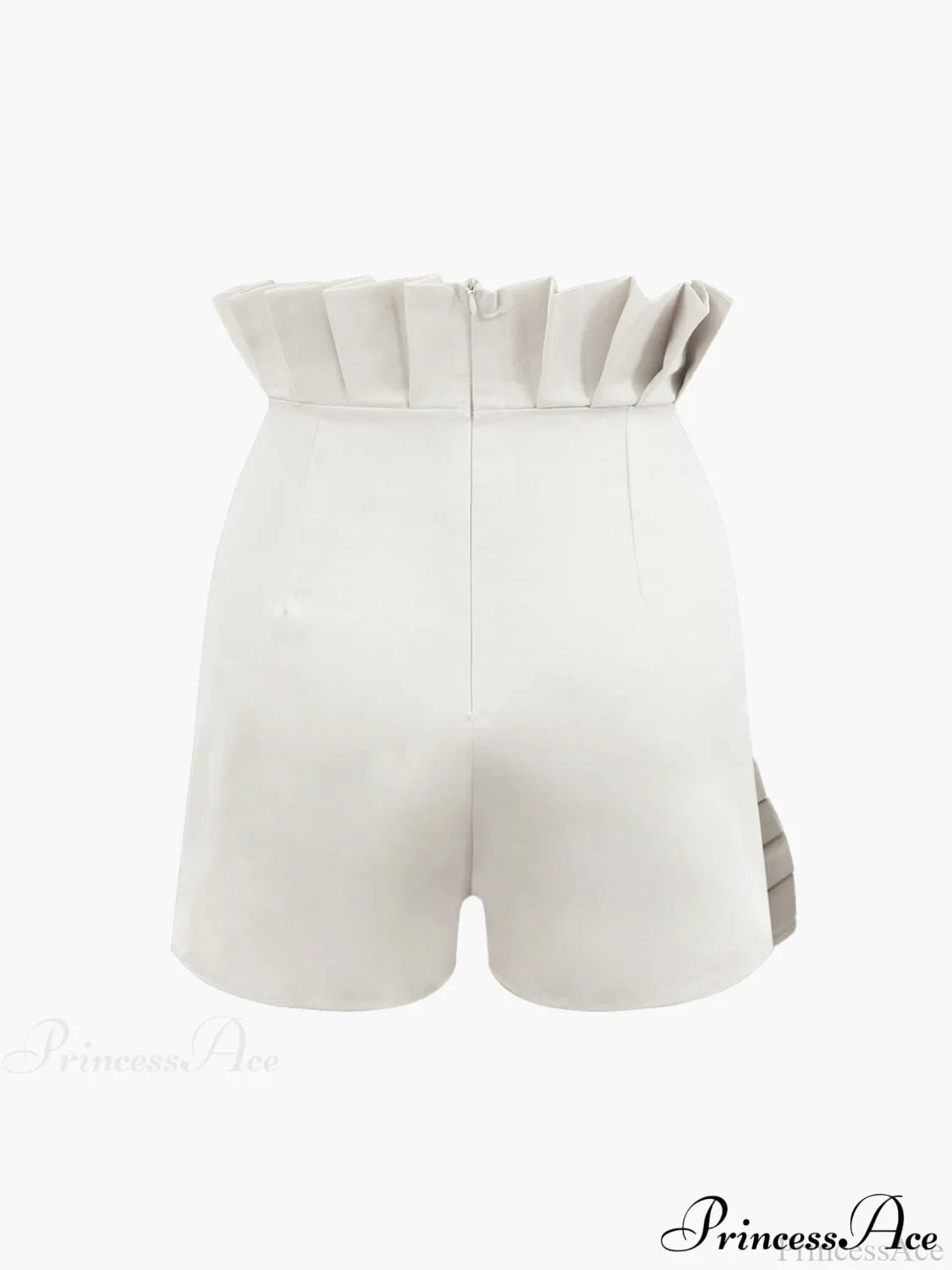 Asymmetric Pleated Graceful Zip Shorts