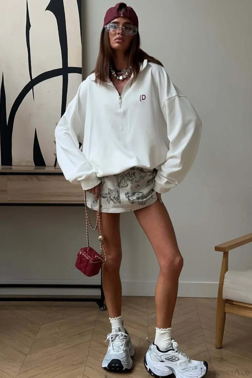 Sportovní mikina s barevnými bloky a potiskem písmen