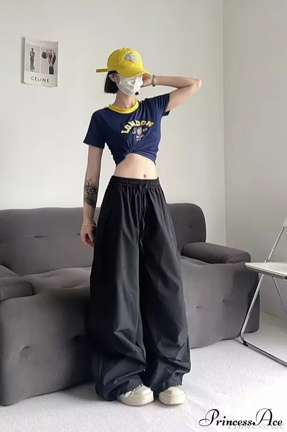 Sportliche elastische Bund lockere Cargohose