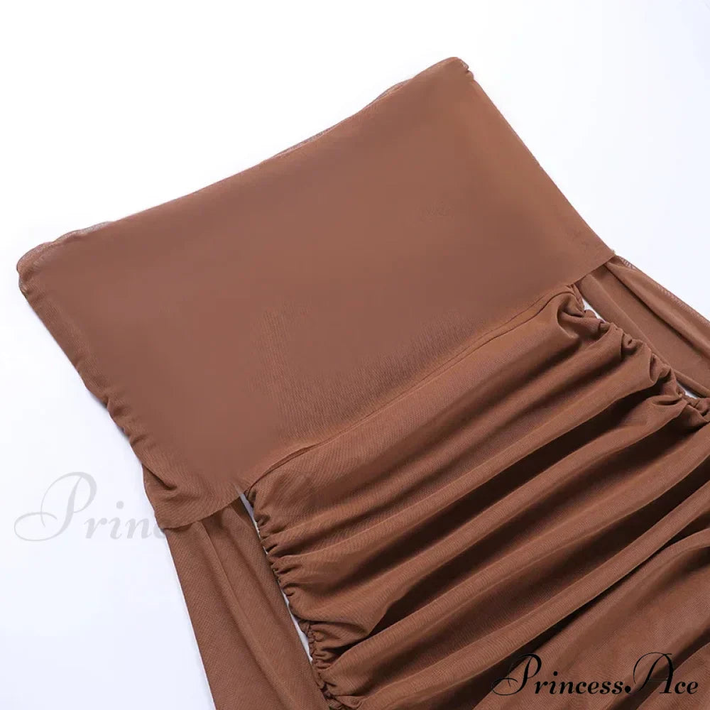 Robe longue moulante plissée en tricot à épaules dénudées, nouvelle collection automne et hiver, sexy