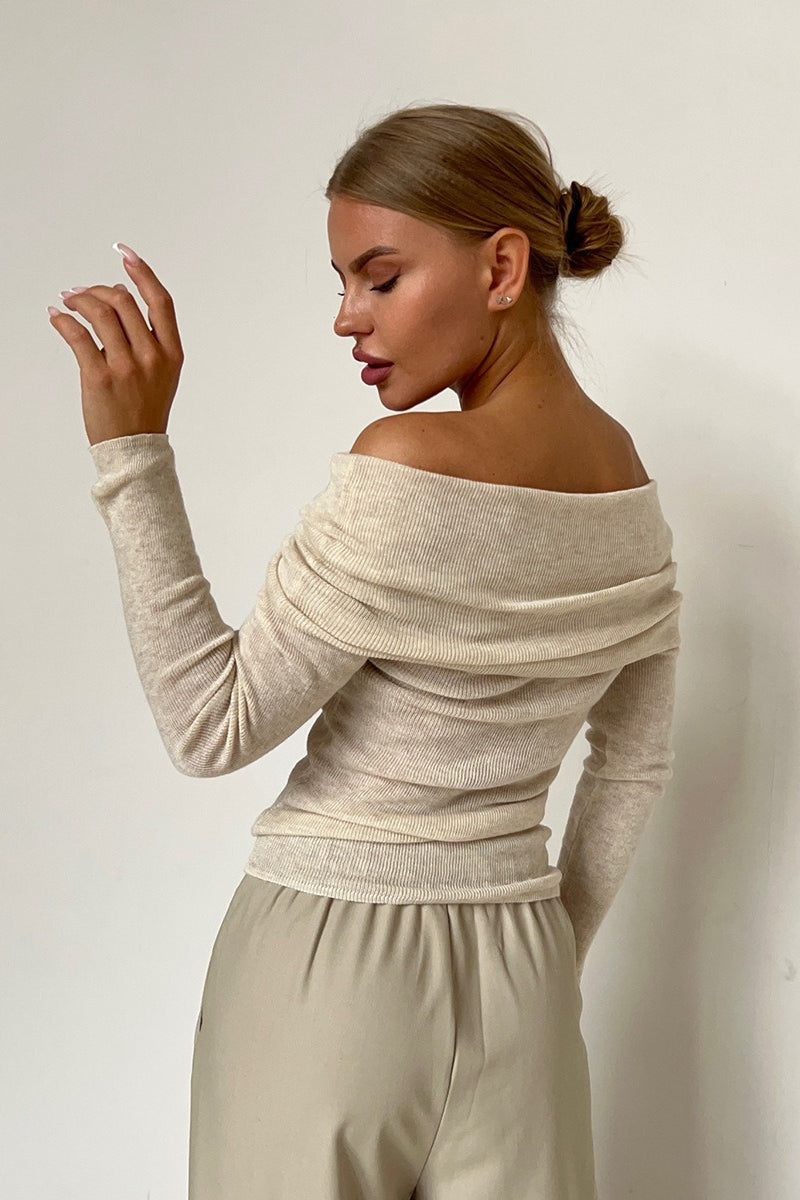 Slim Fit Off-Shoulder Knit Top