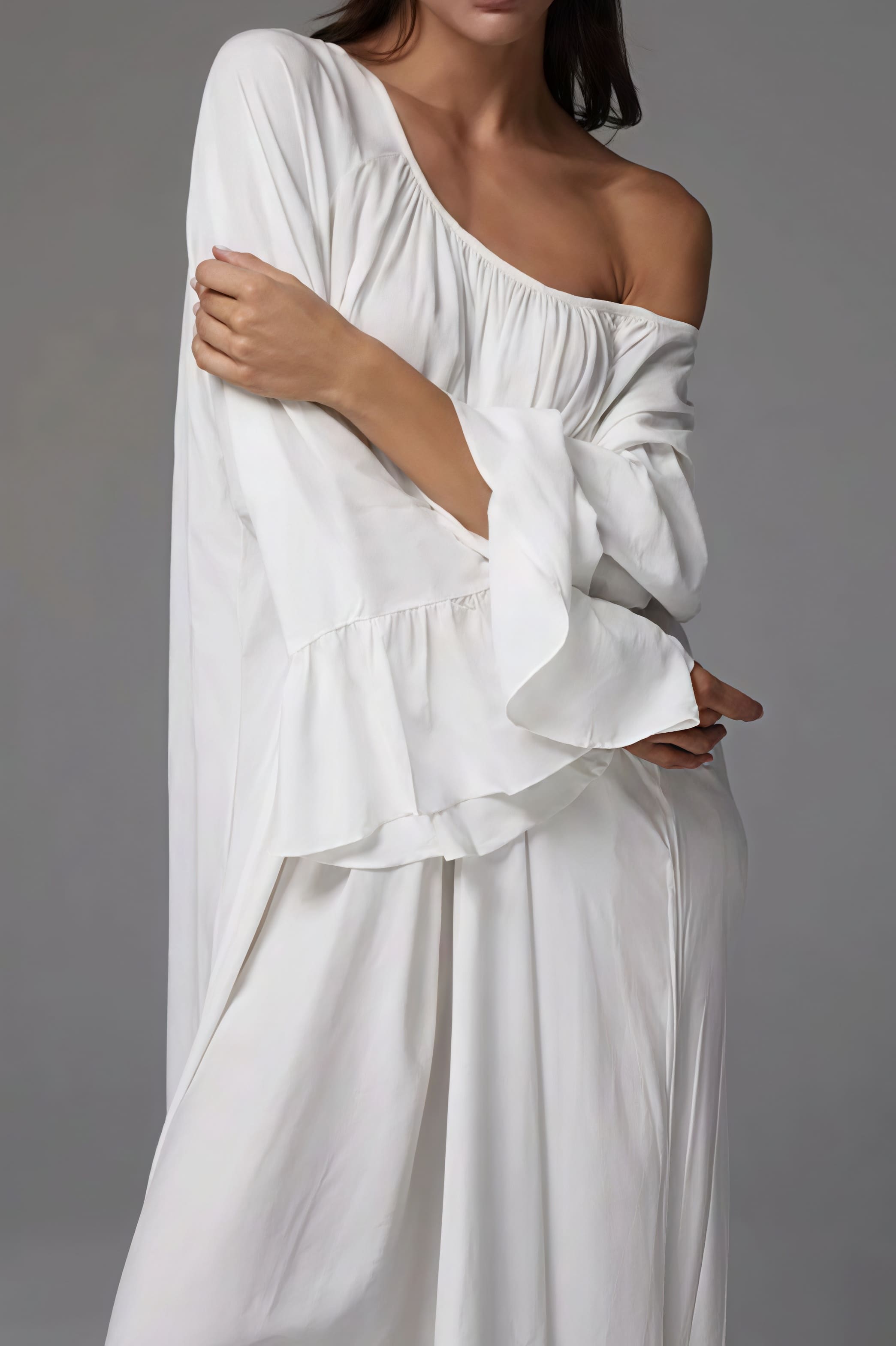 Robe longue ample à ourlet évasé lâche et solide