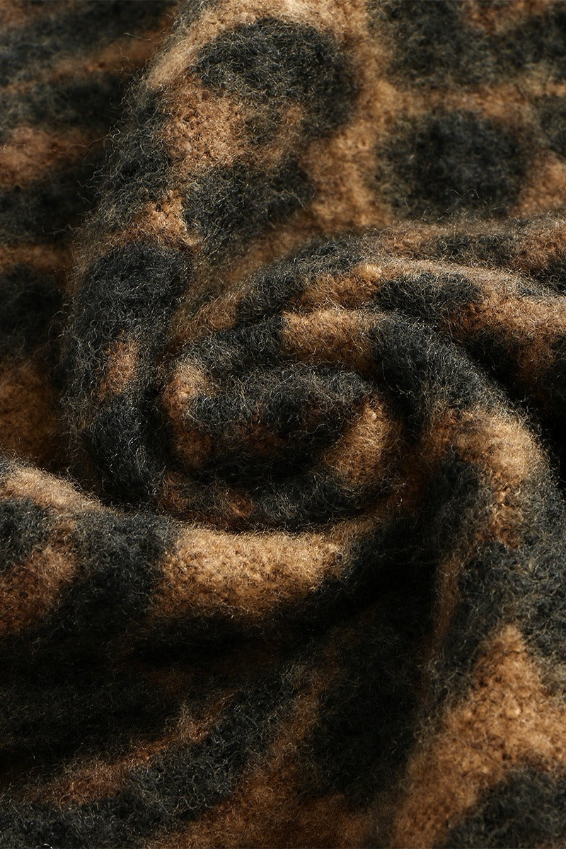 Cachecol Grosso com Estampa de Onça em Cashmere Sintético