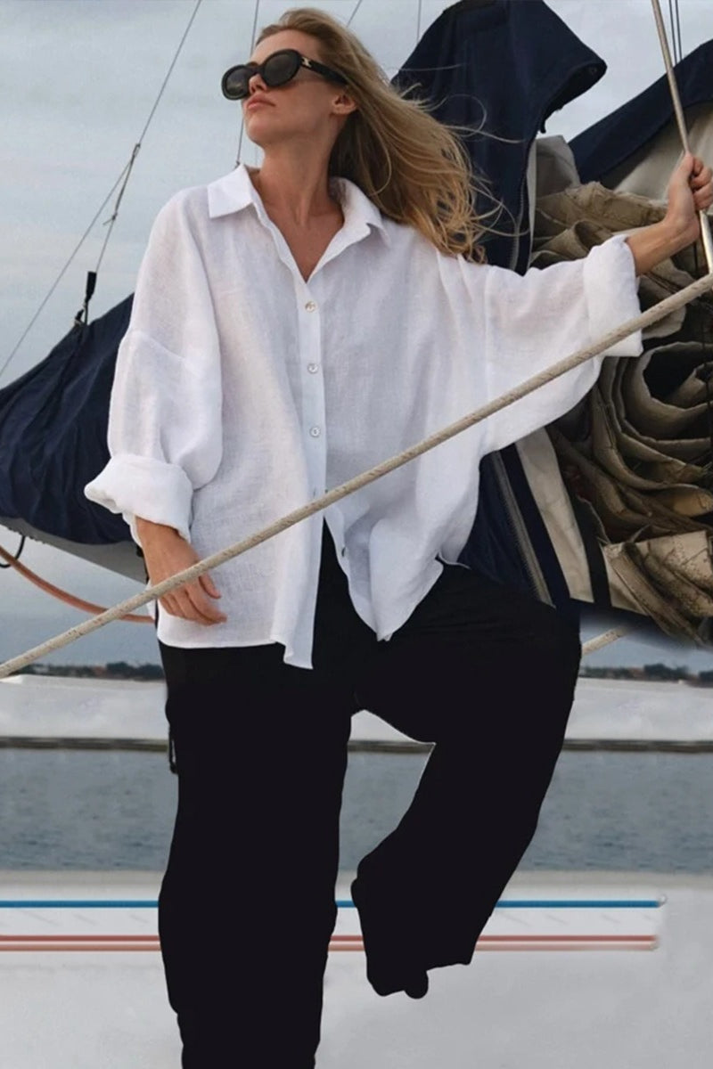 Fashion Solid Loose Casual Commuter Blouse