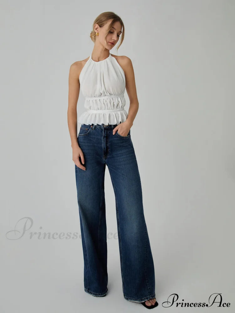 Canotta elegante senza schienale con collo ad anello