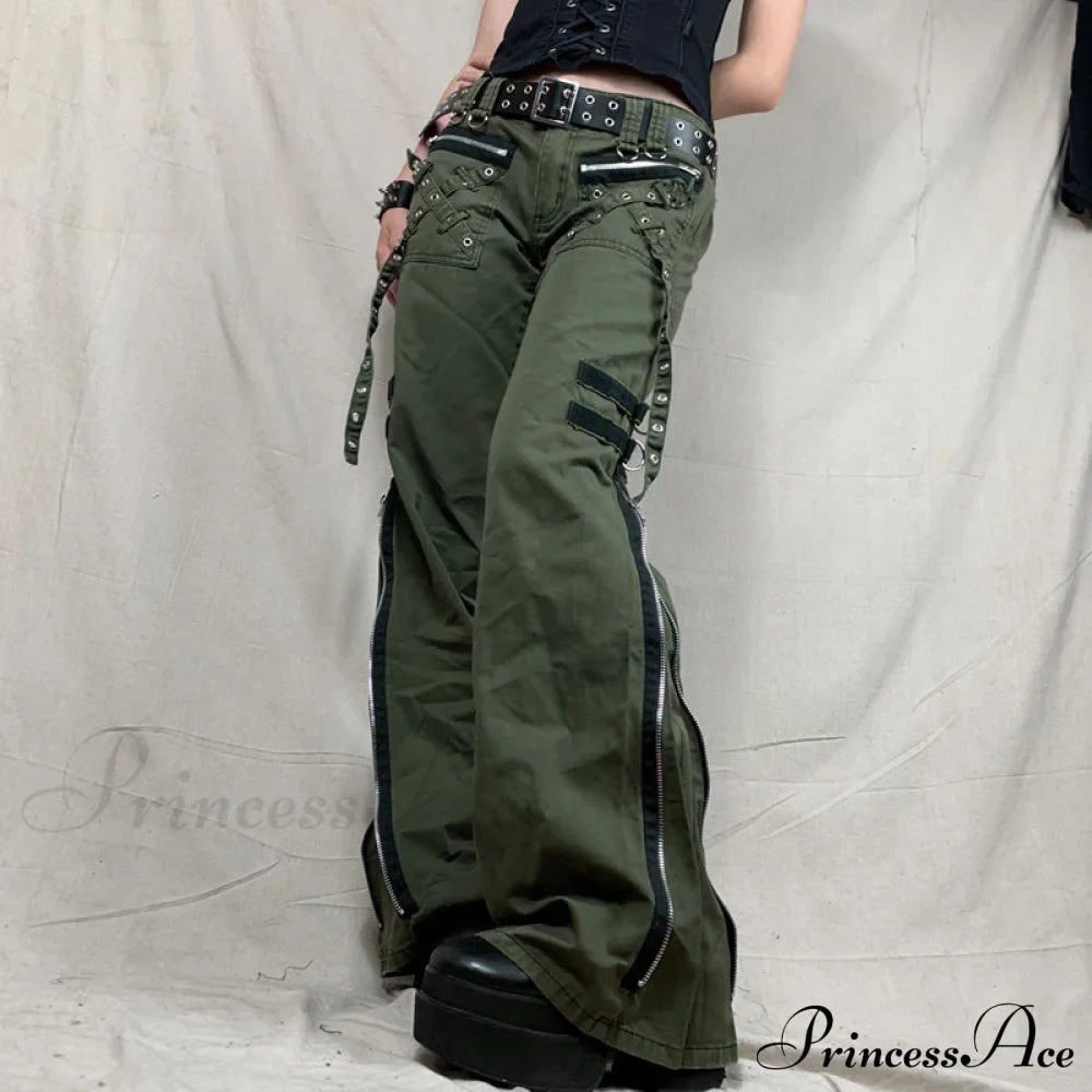 Bandage Low Waist Cargo Pants