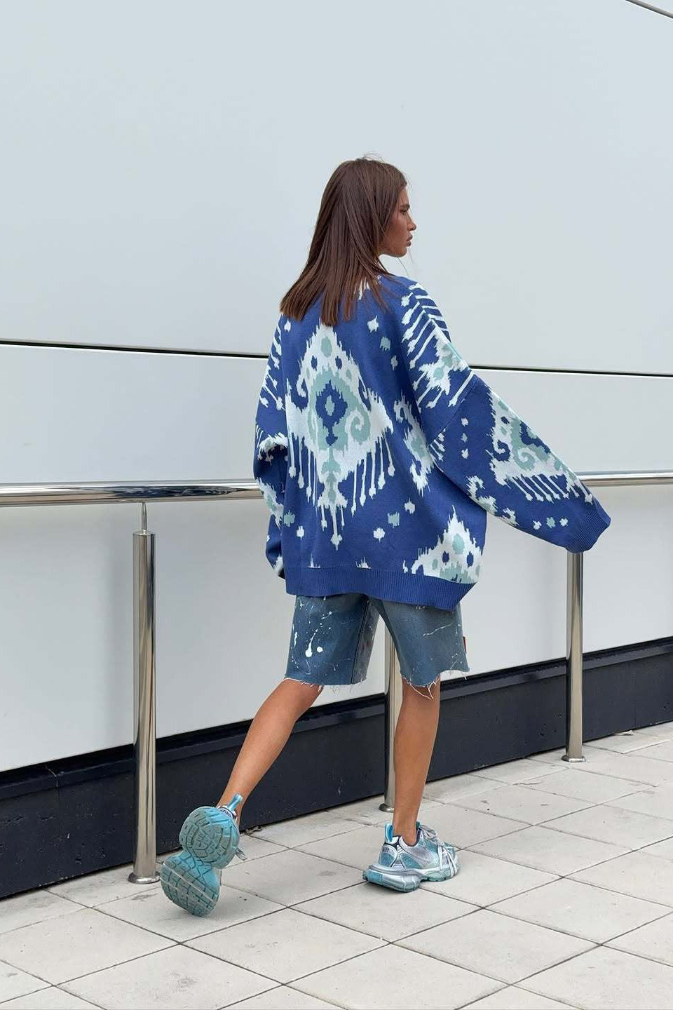 Color Block Loose Knit Pullover Sweater