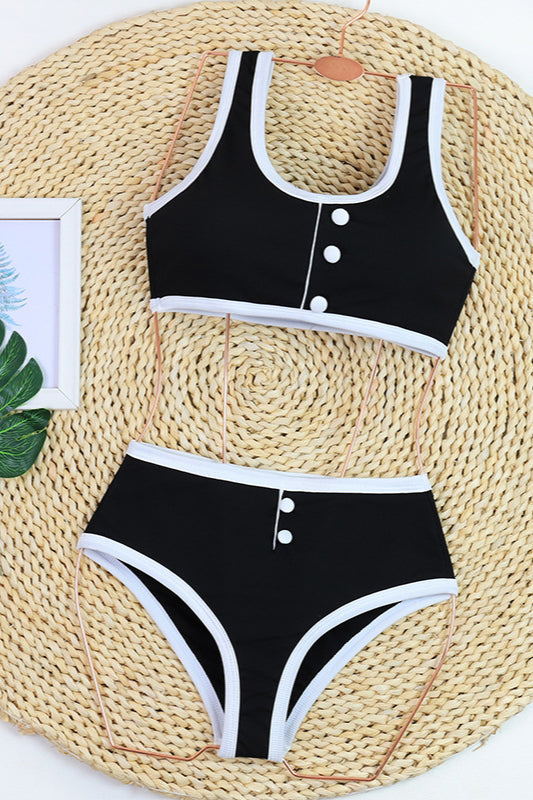 Set da bagno due pezzi bikini monocromatico elegante