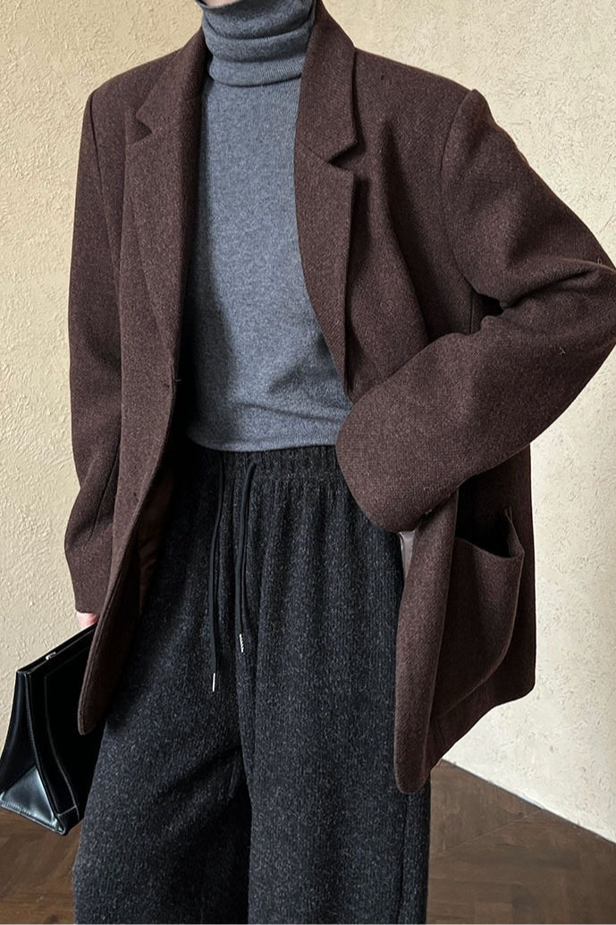 Blazer aus Wollmischung mit lockerem Schnitt