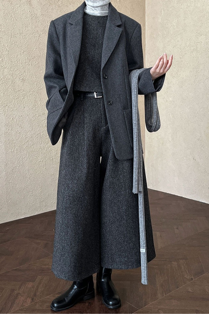 Blazer aus Wollmischung mit lockerem Schnitt