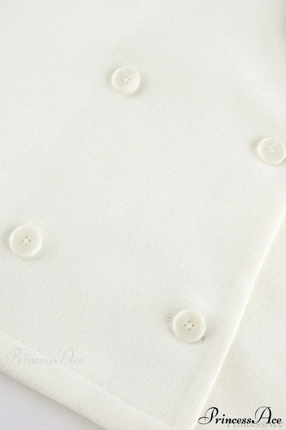 Beige Wool Blend Collared Mid Length Coat