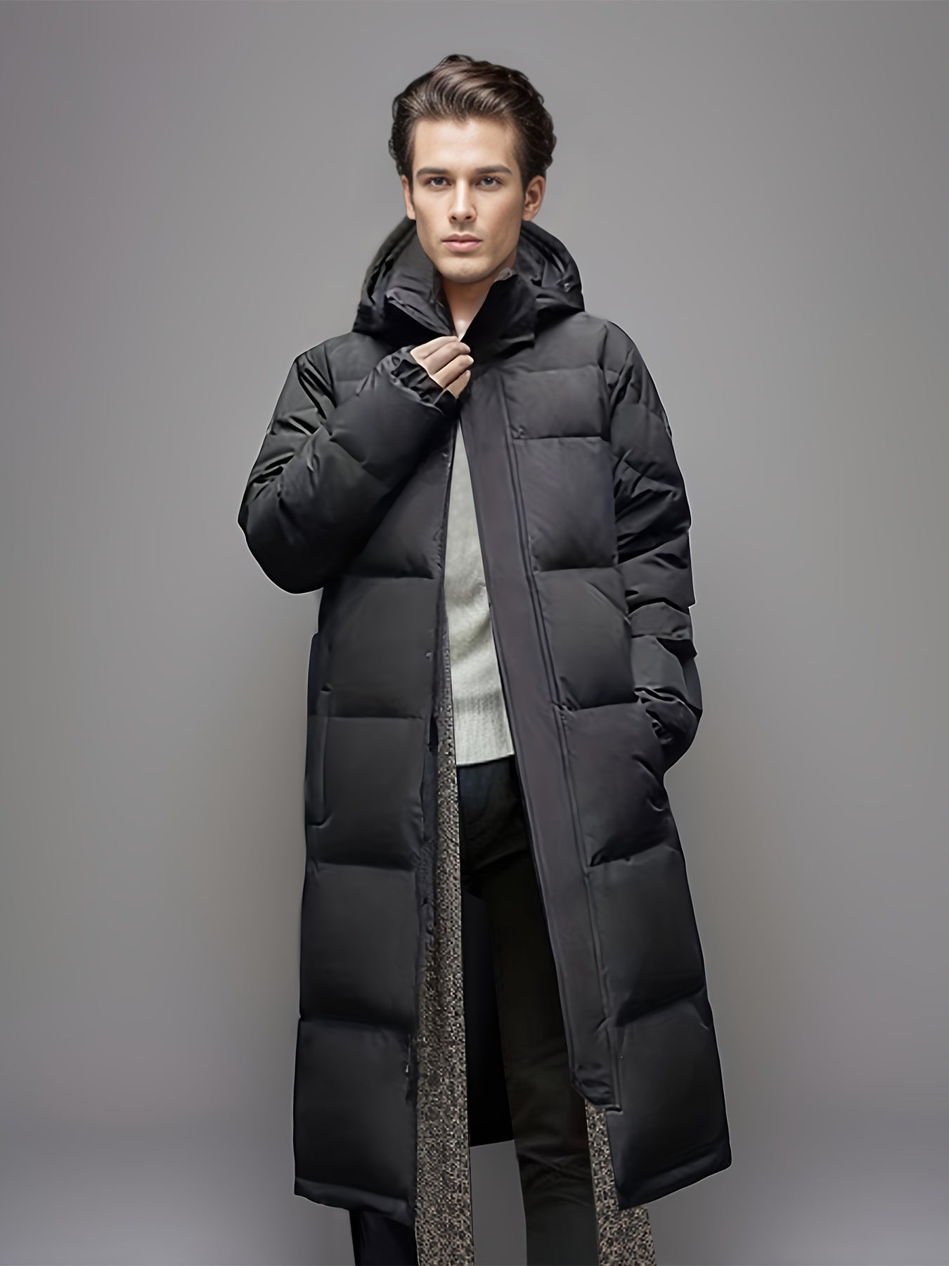 Manteau doudoune long capuche Homme