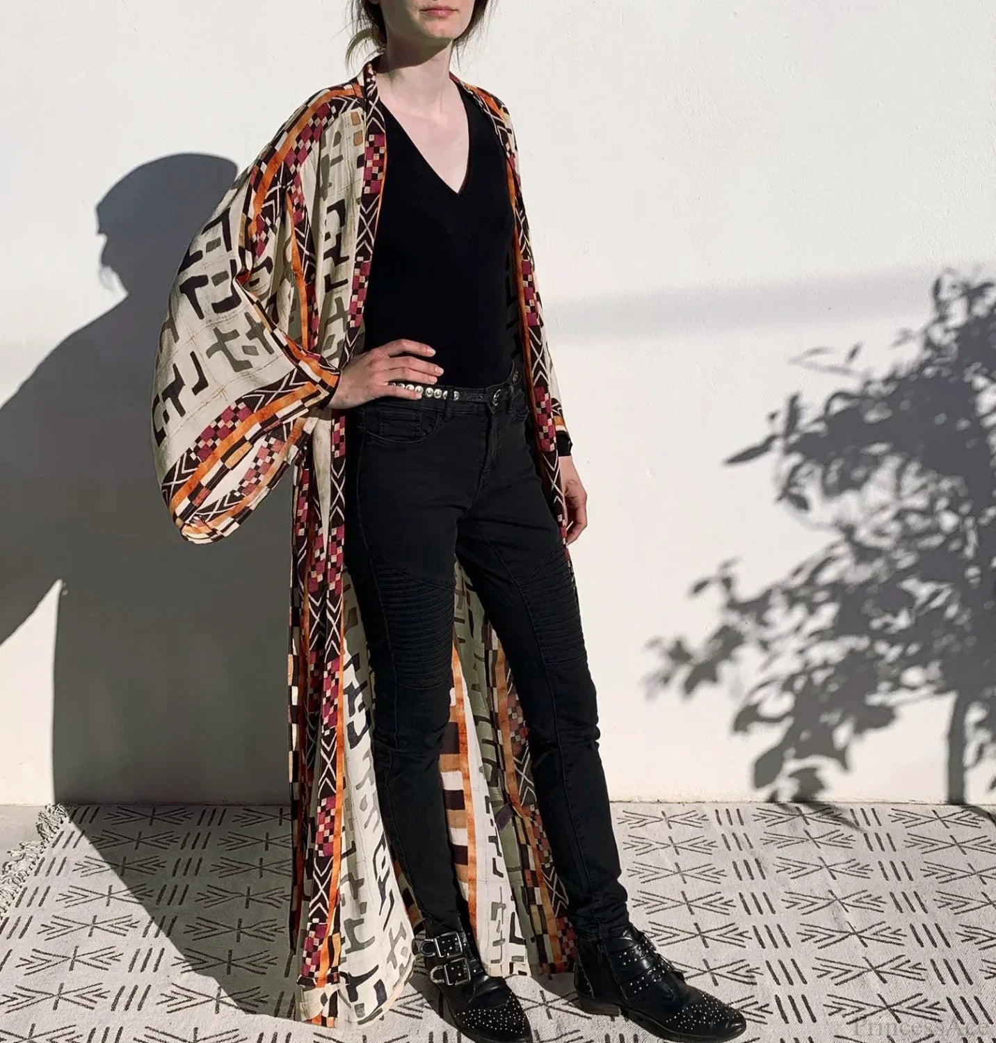 Boho Kimono Rayon Print Bikini Cover Up Loose Summer Dress