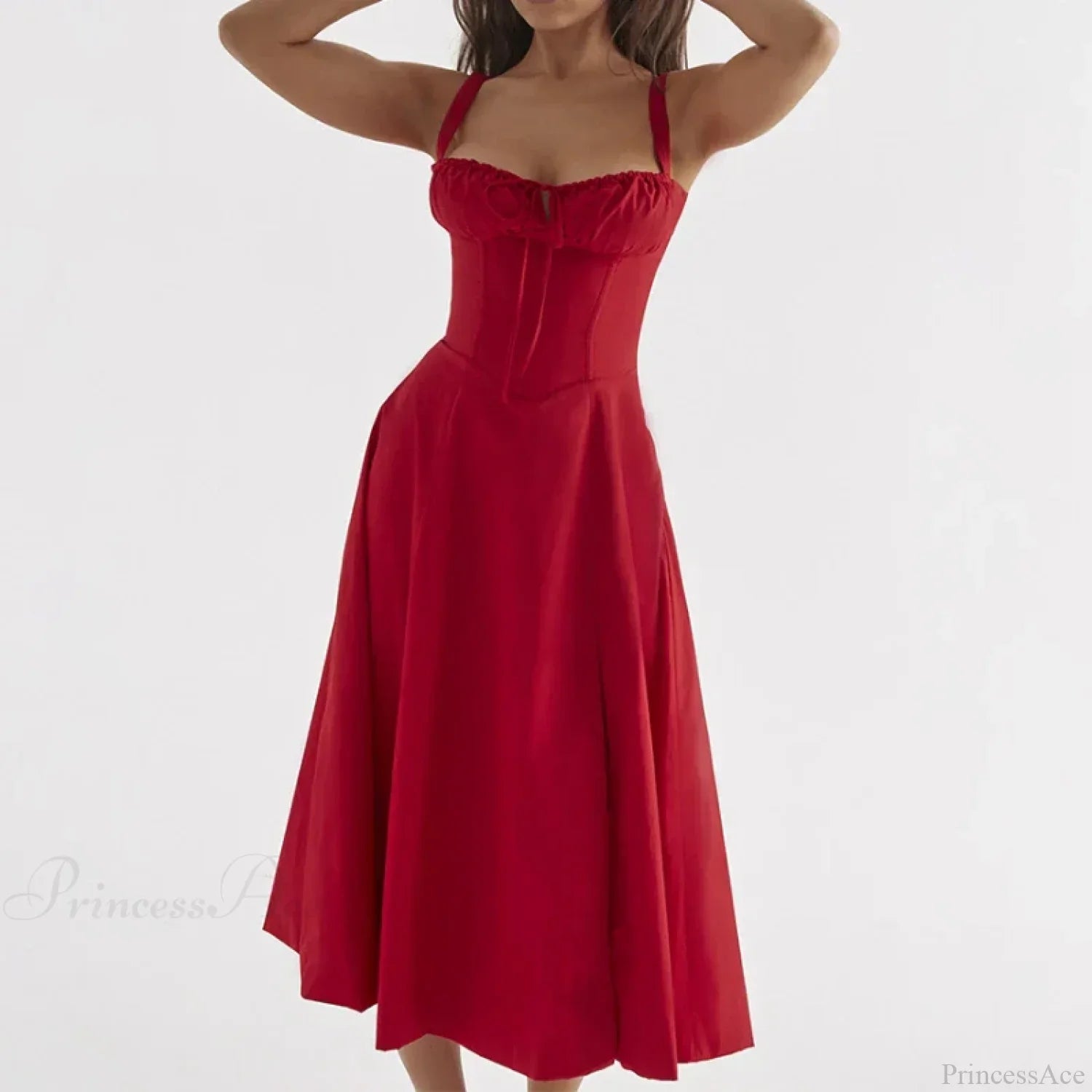 Boho-Kleid mit Spaghettiträgern, vorn gebunden, mit Blumenmuster