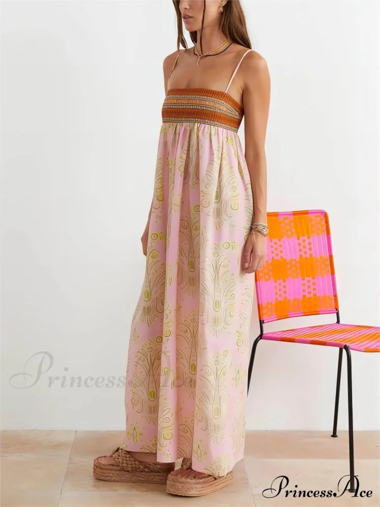 Bosnisches Volkstracht Blumiges Reizvolles Dünnes Träger Midi-Kleid