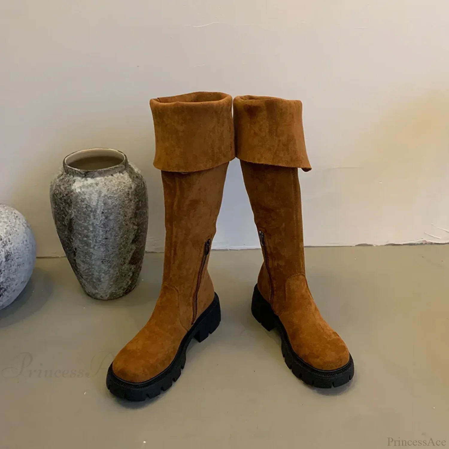 Brand New Female Platform Thigh High Slim Chunky Heels Party Knee High Boot