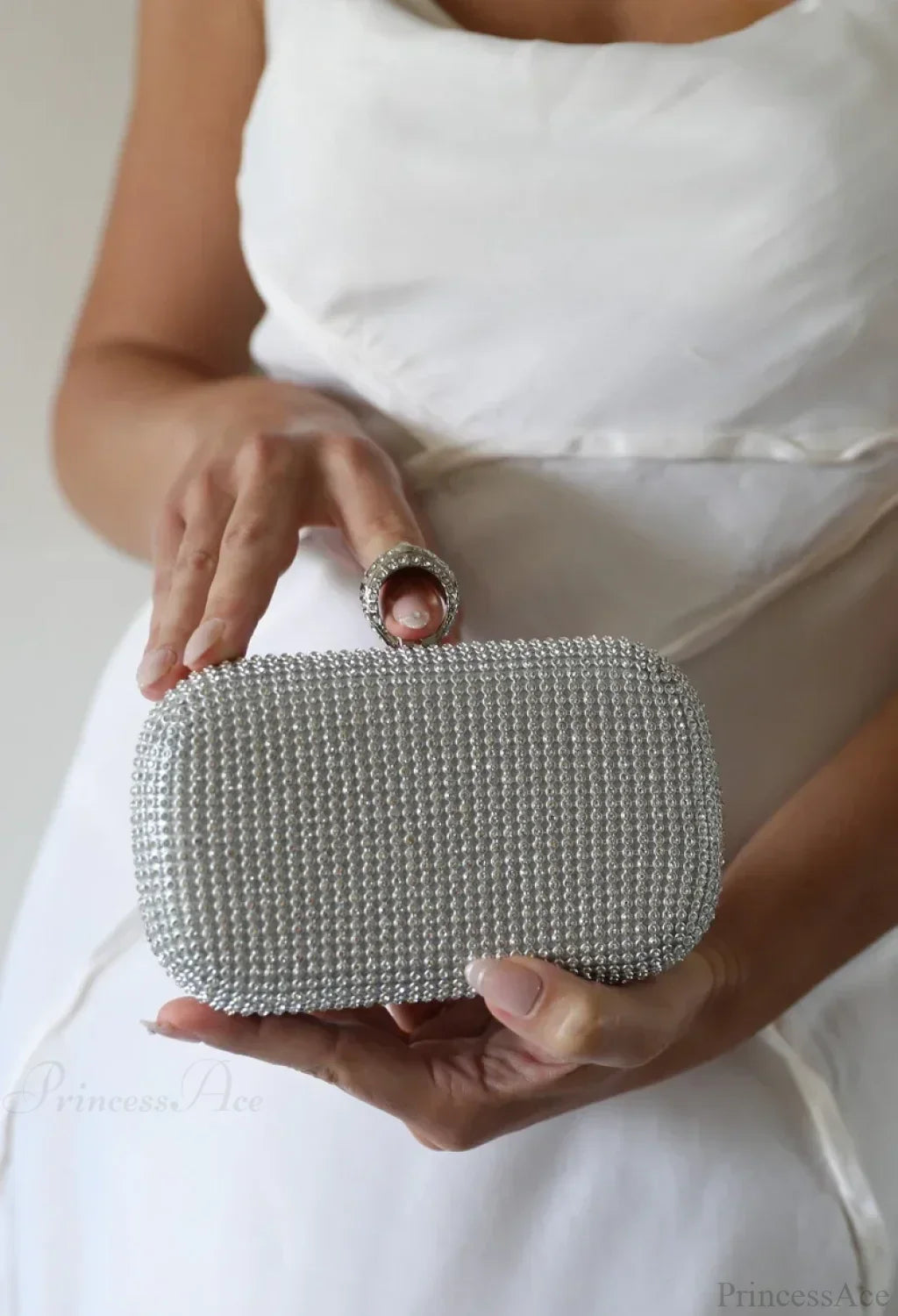 Bridal Crystal Gold Evening Clutch Wristlet