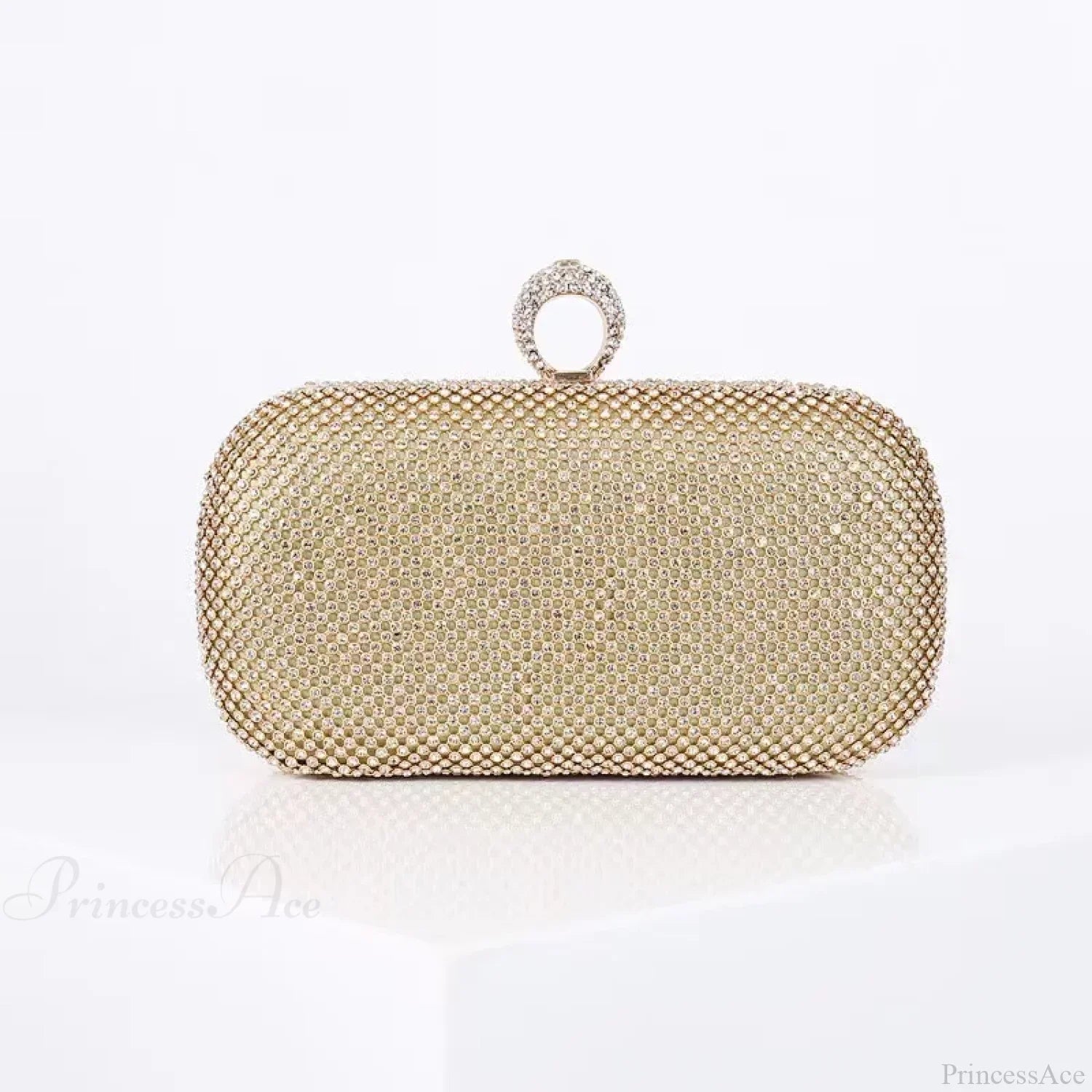 Bridal Crystal Gold Evening Clutch Wristlet