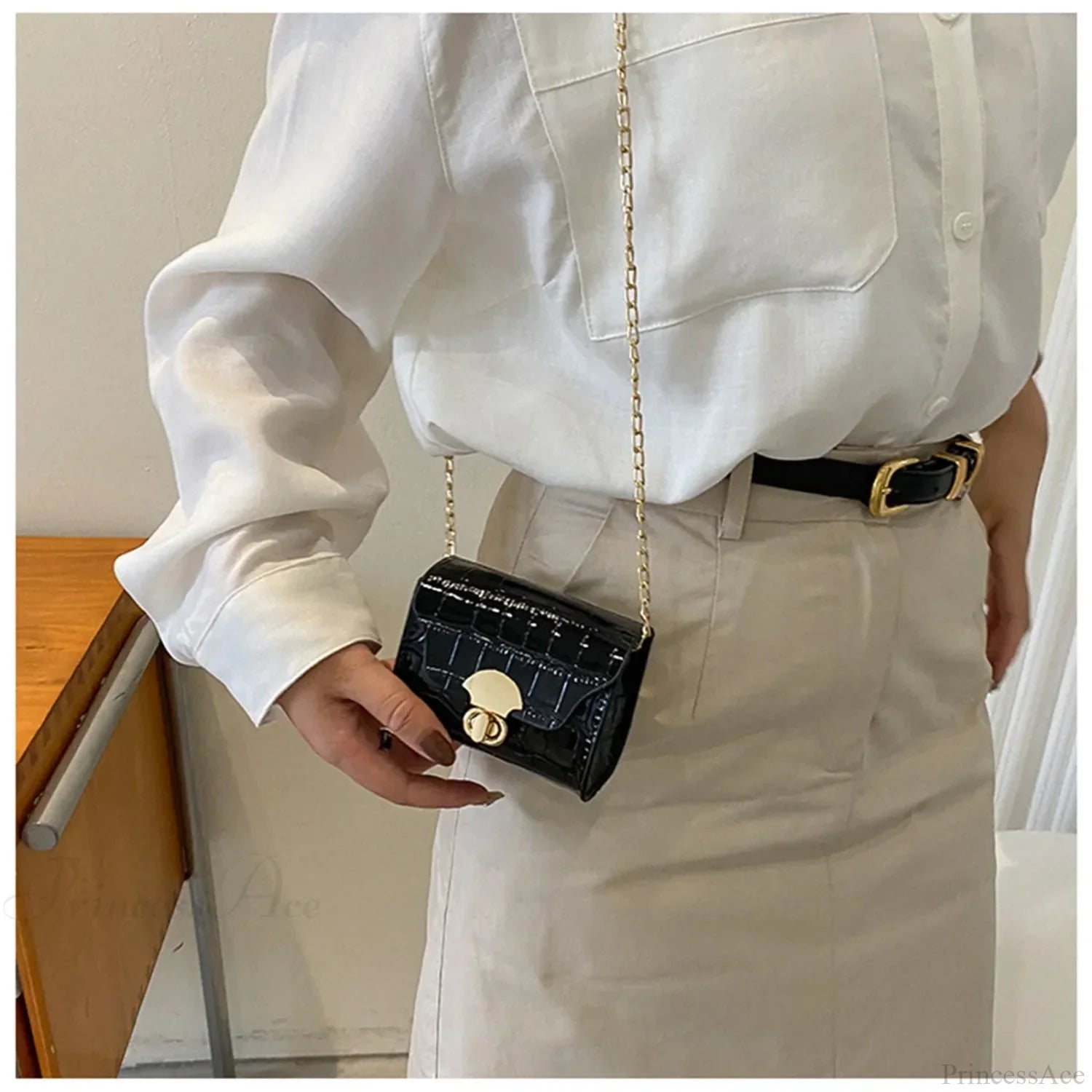 Bright Leather Mini Crossbody Bag