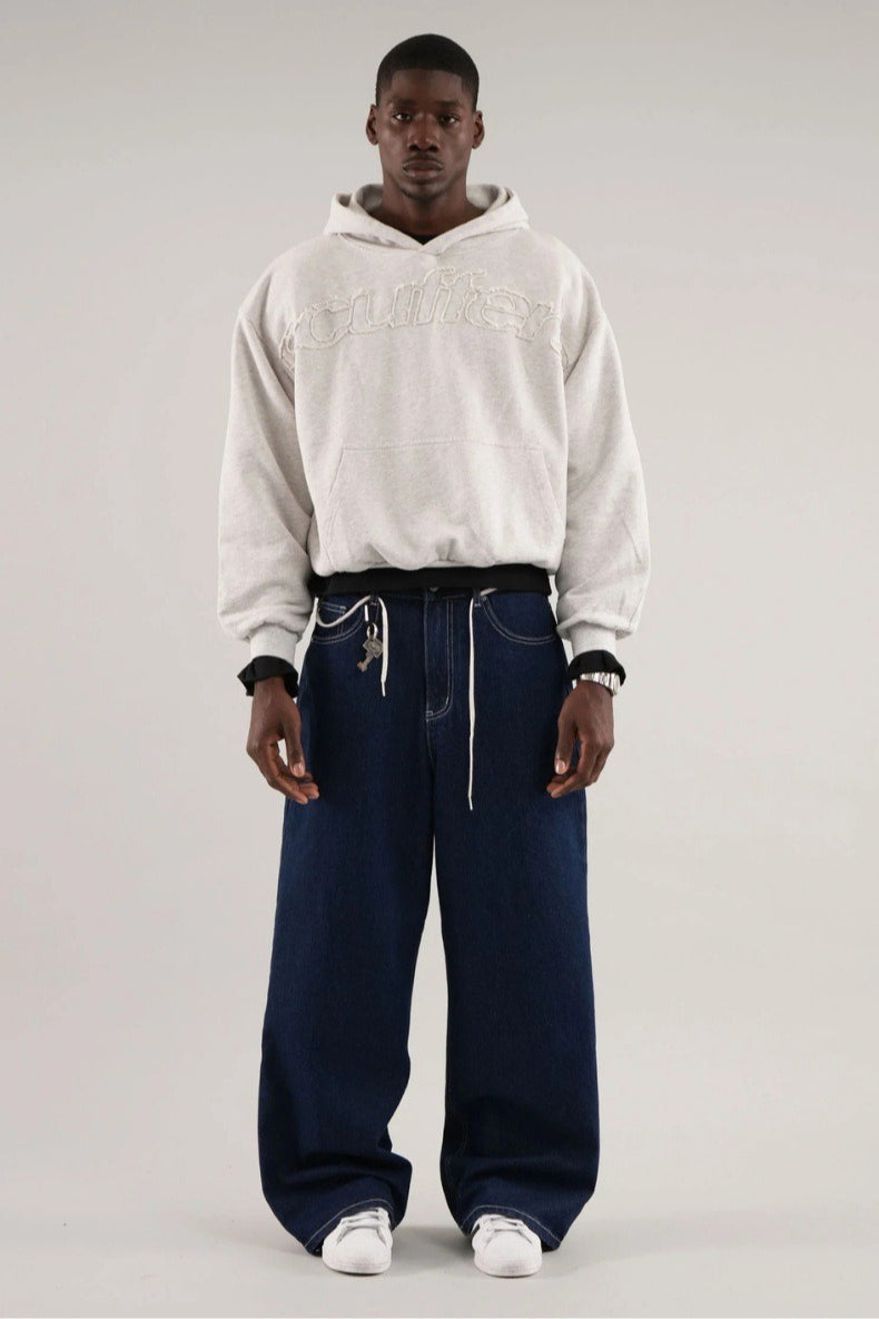 Sudadera informal de manga larga con capucha y letras sólidas en 3D