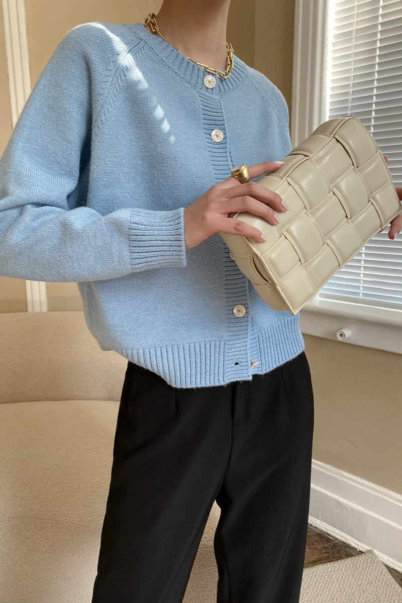 Cárdigan raglán con botones de jade