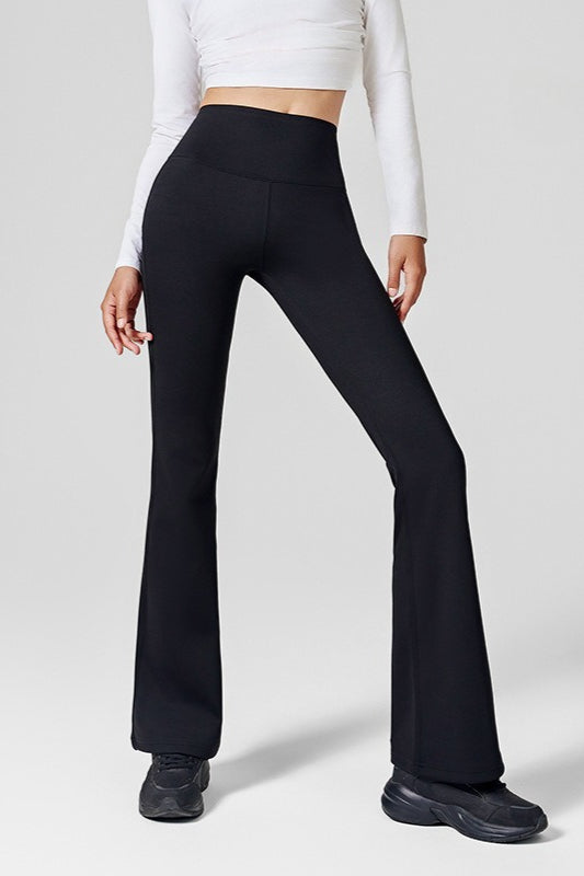 Leggings modellanti da yoga a vita alta svasati con fodera in pile