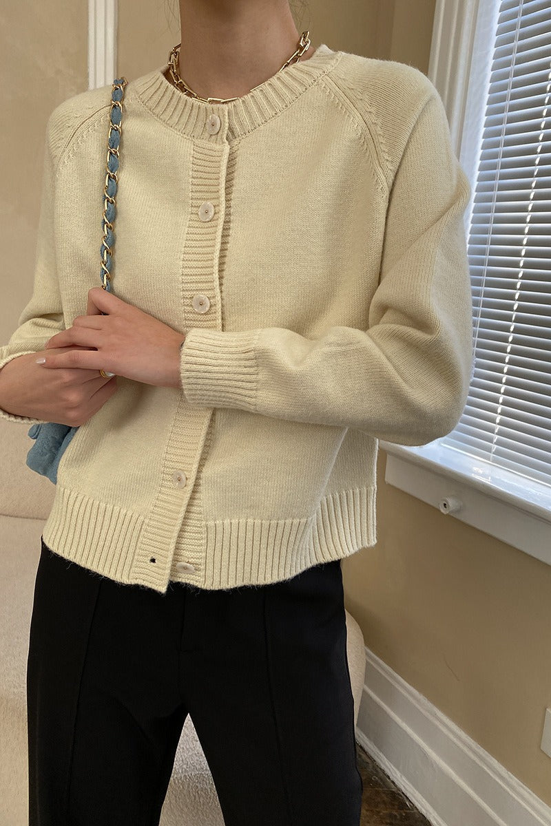 Cárdigan raglán con botones de jade