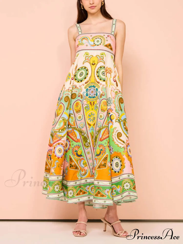 Camisole Einzigartiges Urlaubs Kleid mit Reizendem Muster Madi