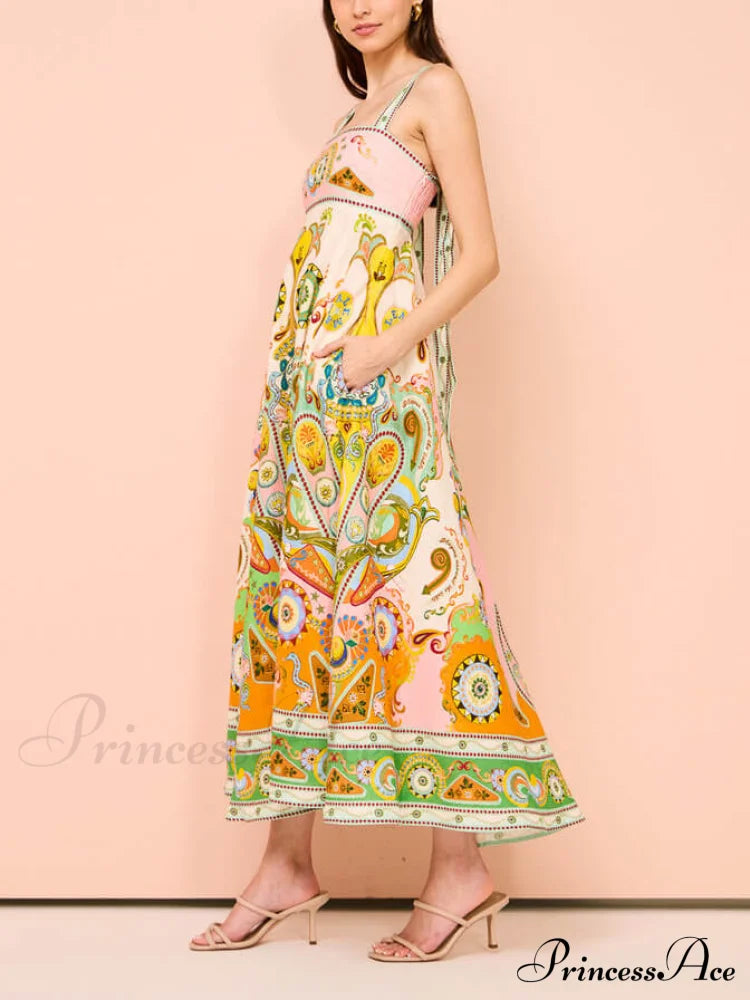 Camisole Einzigartiges Urlaubs Kleid mit Reizendem Muster Madi