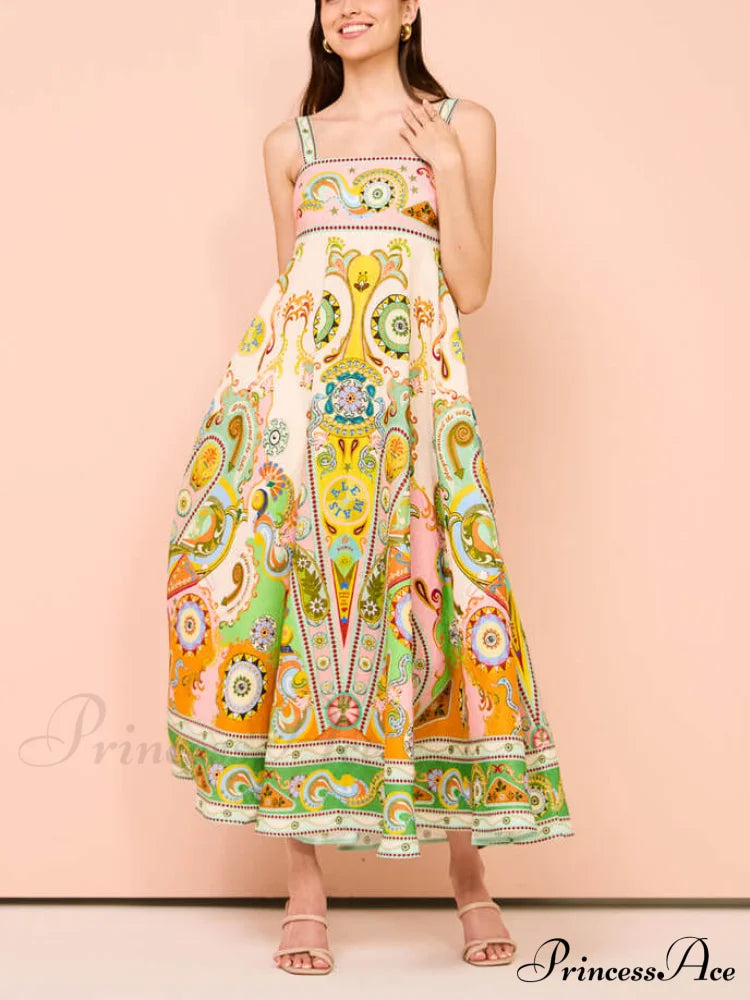 Camisole Einzigartiges Urlaubs Kleid mit Reizendem Muster Madi