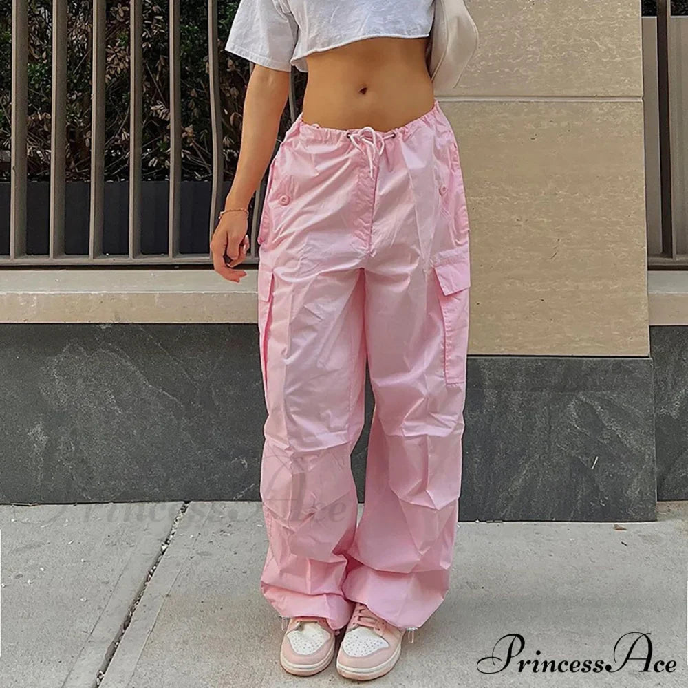 Cargo Pants Straight Wide Leg Loose Casual Trousers