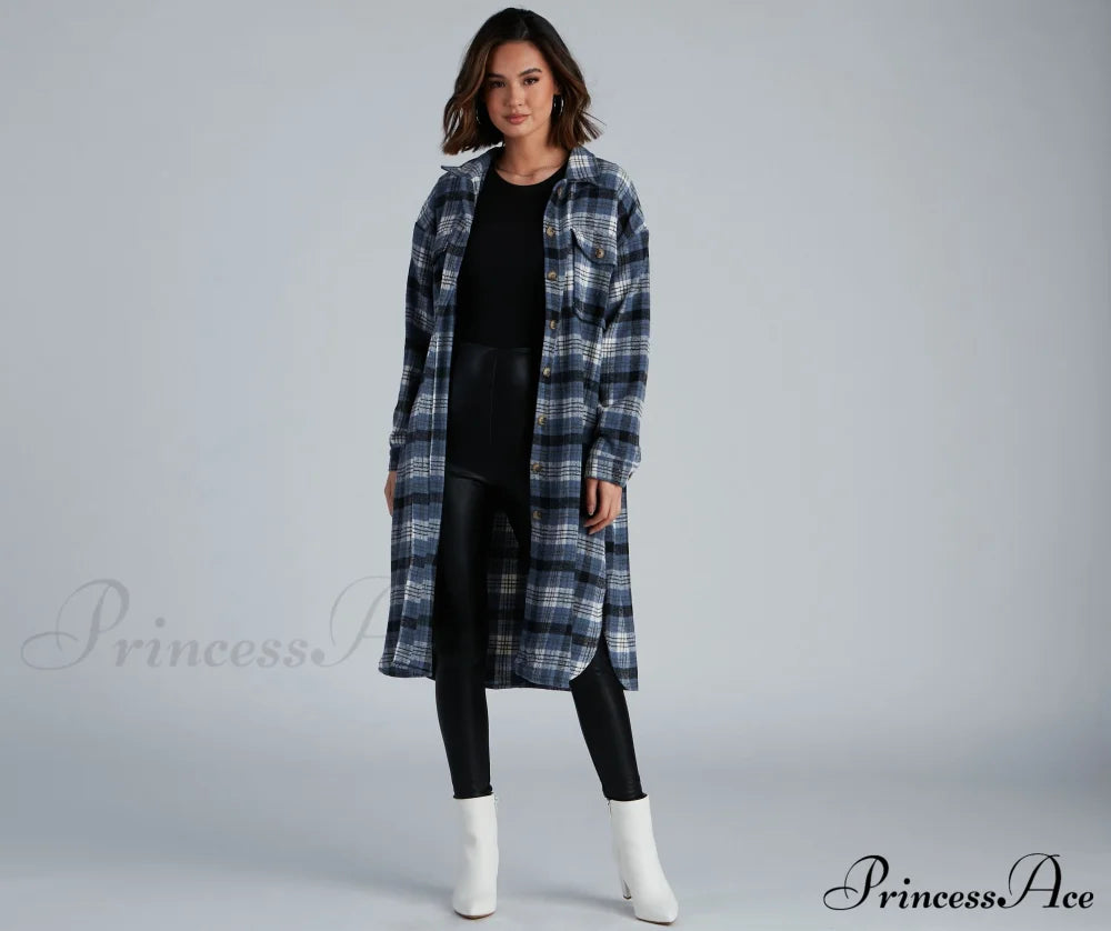 Casual Cozy Plaid Shacket