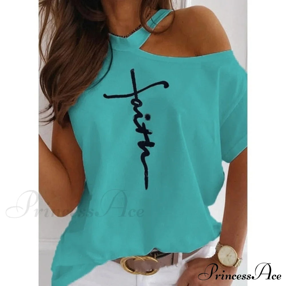 Hauts décontractés à manches courtes et col rond avec imprimé