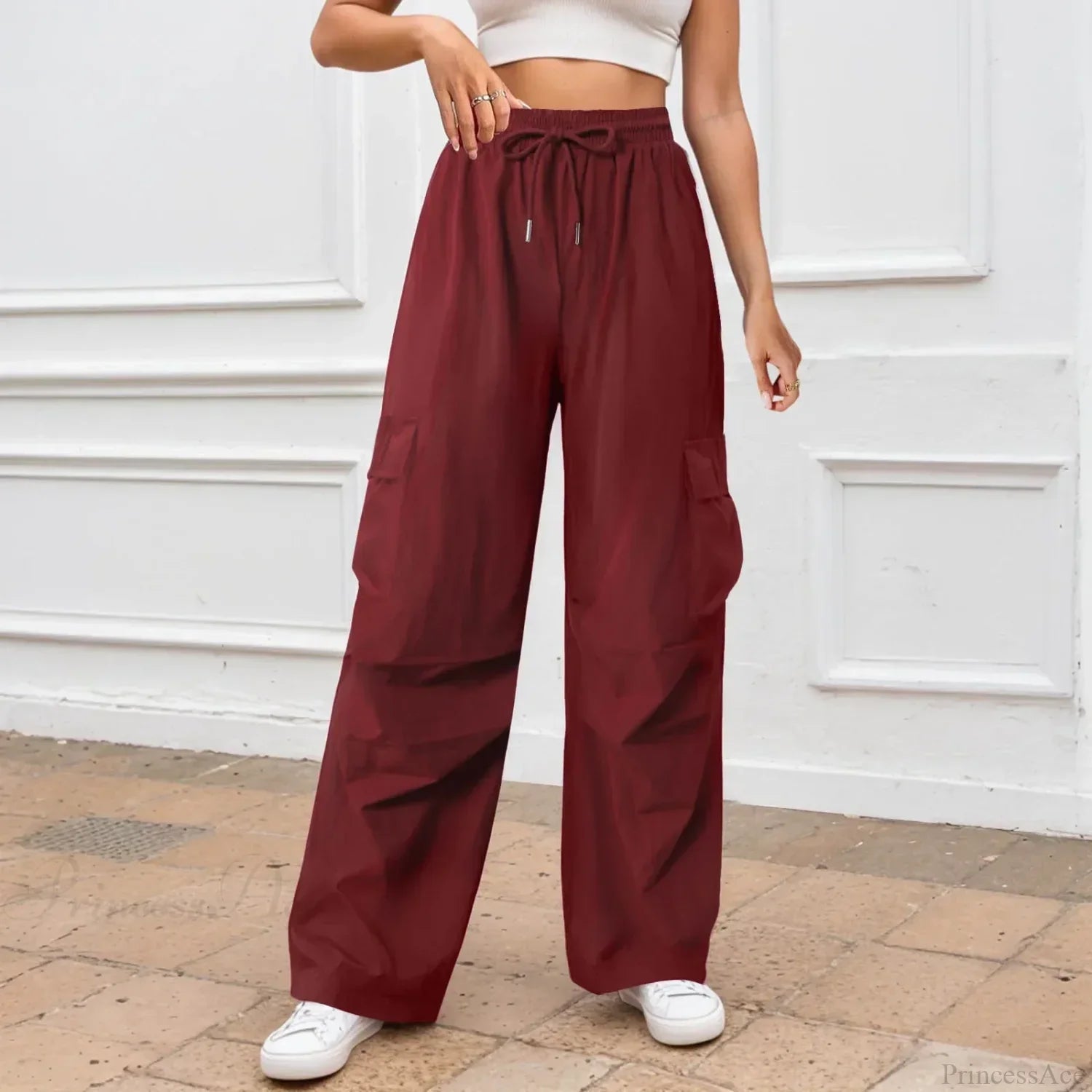 Casual Solid Color Wide Leg Pants