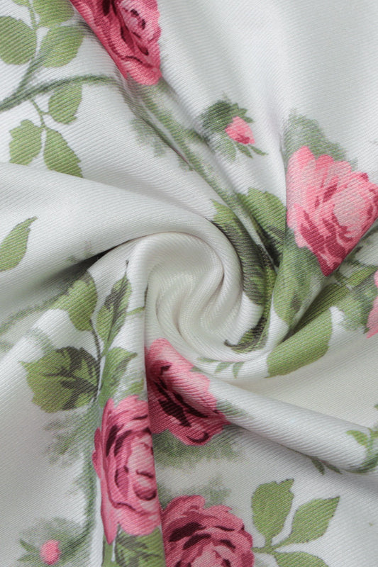 Strapless Spaghetti Strap Slim Waist Floral Dress