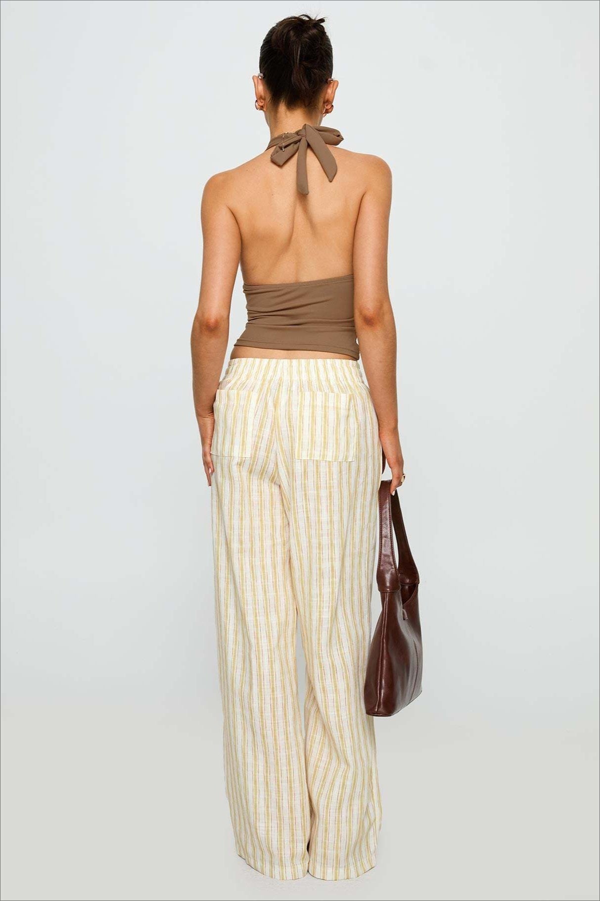 Colorblock Striped Wide-Leg Relaxed Pants