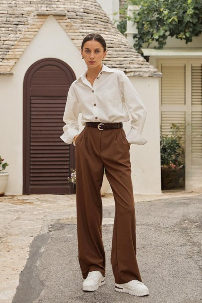 Vintage High-Waist Straight-Leg Pants