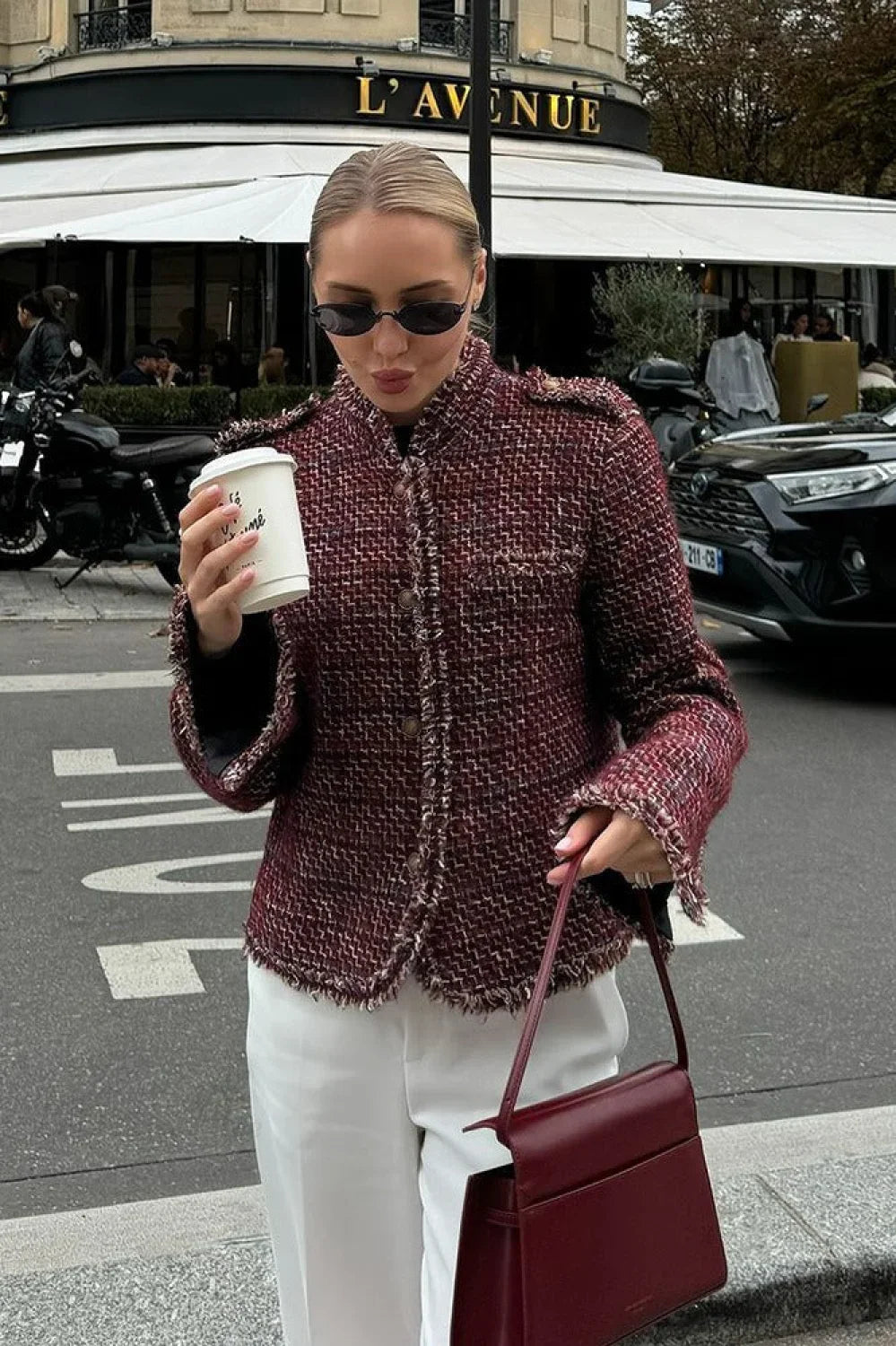 Chanel-style Tweed Elegant Cropped Jacket