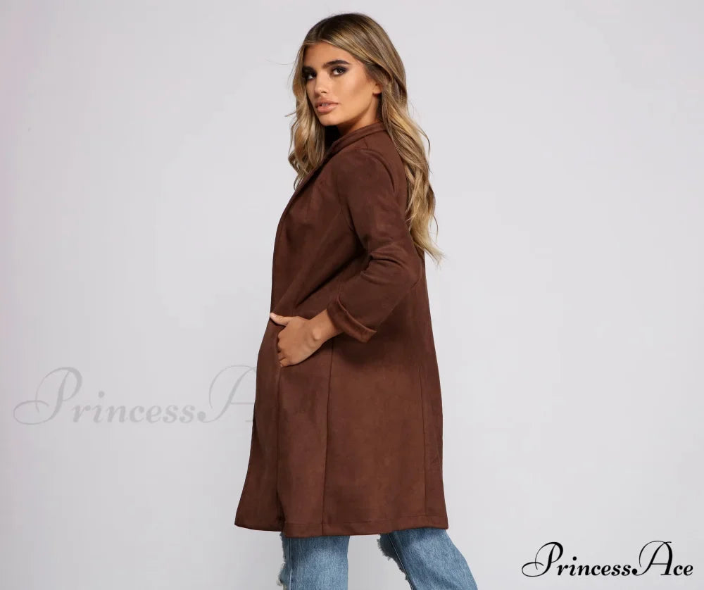 Chic Faux Suede Blazer