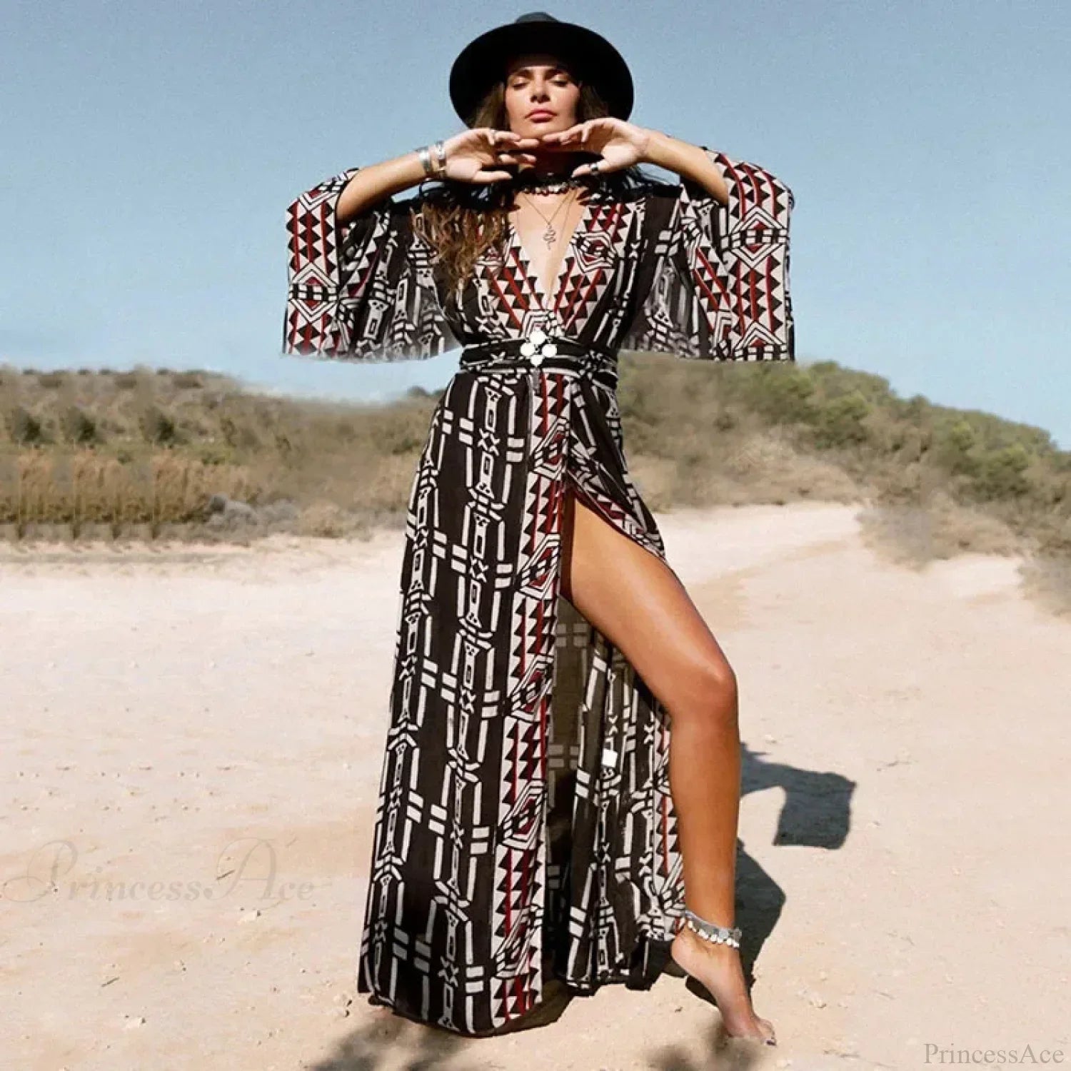 Cotton Rayon Kimono Boho Bikini Cover up Long Sleeve