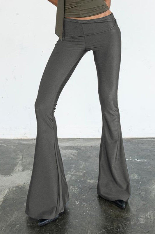 High Waist Slim Fit Flared Pants