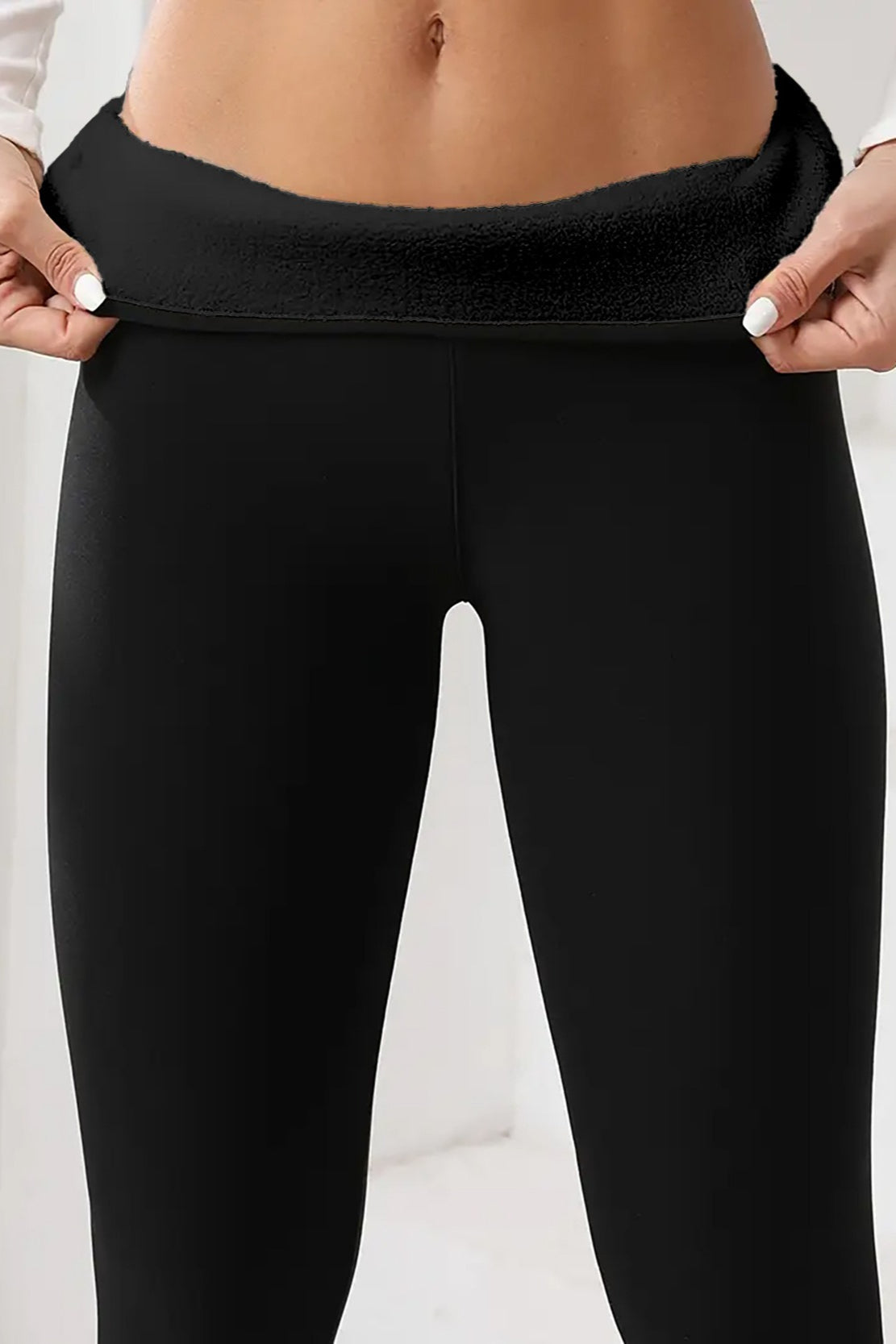 Leggings da esterno a vita alta con fodera in pile e controllo della pancia