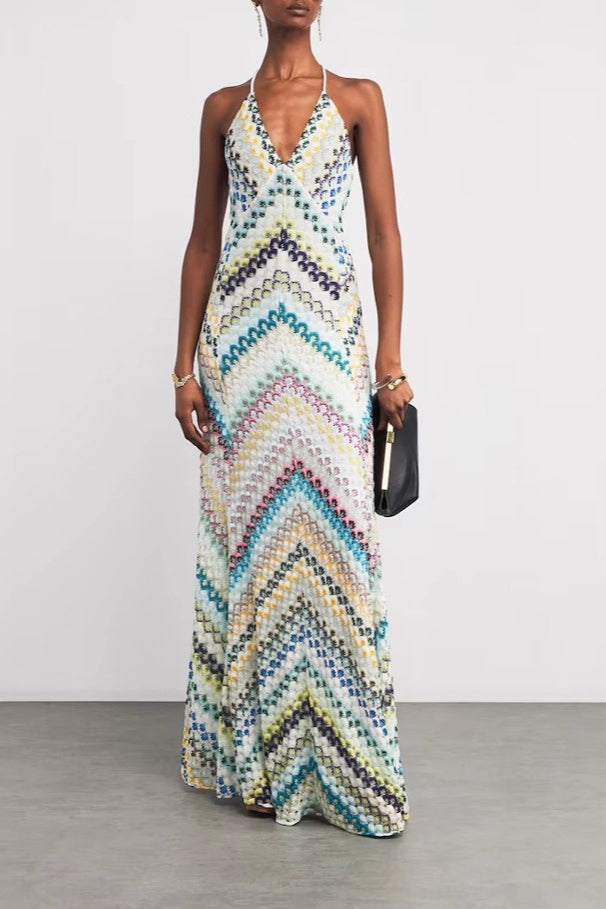 Placement Print Bodycon Boho Dress