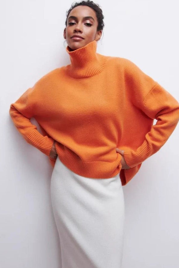 Loose Fit High Neck Sweater