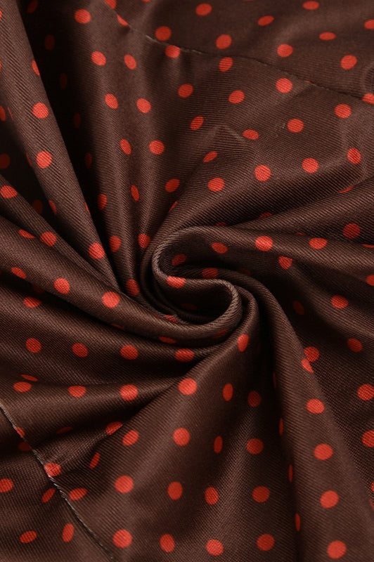 Vestido Mini com Mangas Bufantes, Estampa de Poá e Recortes Coloridos