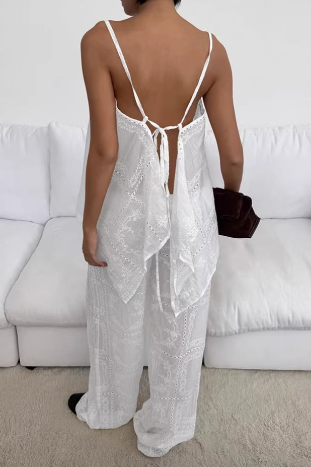 Wickel-Set mit Stickerei, Cutouts und lockerem Zweiteiler