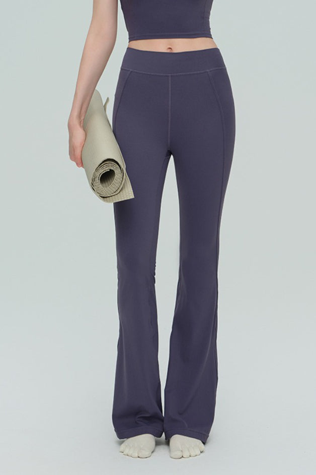 Hochgeschnittene Atmungsaktive Ausgestellte Trainingsleggings mit Schlitz