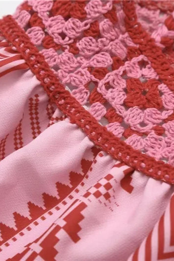 Boho-Kleid mit Spaghettiträgern und Quasten